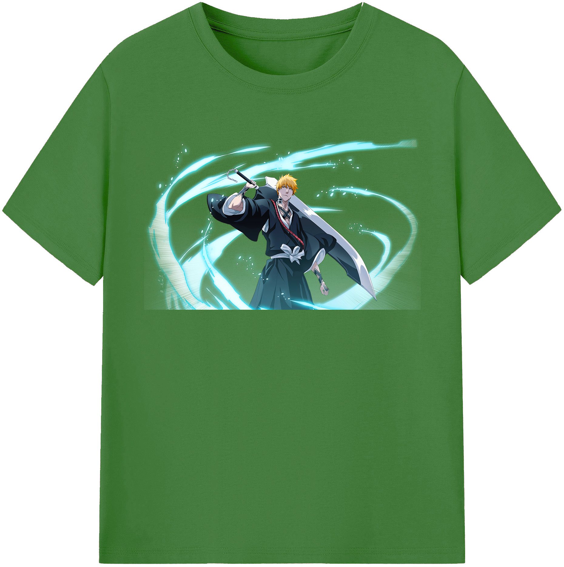 （画像用） ブリーチ 黒崎一護（くろさき いちご）BLEACH Kurosaki Ichigo レディースカジュアルプリントTシャツ（綿100％）